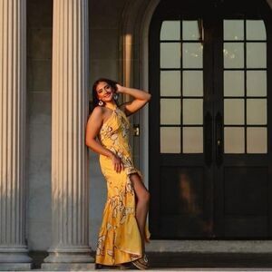 Anthropologie Hutch Floral halter maxi dress